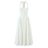 Manon | Robe halter élégante midi en coton premium