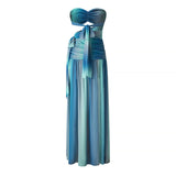 Joséphine | Robe Maxi Bleu Ombré Sans Bretelles