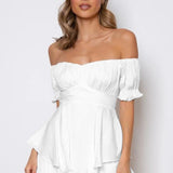 Vireline | Robe mini d’été off-shoulder élégante et fluide