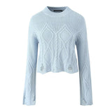 Élodie | Pull court en maille torsadée au style décontracté