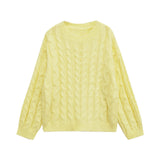 Élodie | Pull court en maille torsadée au style décontracté