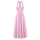 Manon | Robe halter élégante midi en coton premium