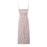 Juliette | Robe maxi corset satin à motif cœur
