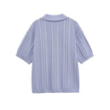 Florence | Haut polo à manches courtes en tricot texturé délicat