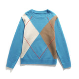 Inès | Pull en Tricot à Motif Argyle Classique