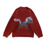 Maëlle | Pull en maille douce à motif poney