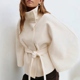 Fleur | Veste croisée pour femmes avec col montant élégant et manches amples