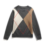 Inès | Pull en Tricot à Motif Argyle Classique