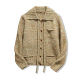 Léa | Cardigan court en tricot marbré au style décontracté