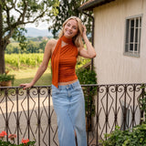 Louane | Top à Col Halter Drapé