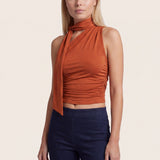 Louane | Top à Col Halter Drapé