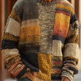 Damien | Pull épais en tricot pour homme à détails patchwork