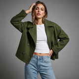 Émilie | Manteau femme court à double boutonnage