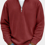 Gisèle | Pull homme à col montant avec texture côtelée douce