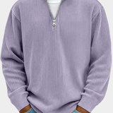 Gisèle | Pull homme à col montant avec texture côtelée douce
