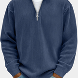 Gisèle | Pull homme à col montant avec texture côtelée douce