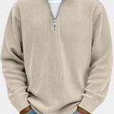 Gisèle | Pull homme à col montant avec texture côtelée douce