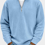 Gisèle | Pull homme à col montant avec texture côtelée douce