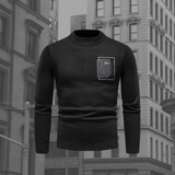 Solène | Pull pour Homme à Col Montant et Poche Poitrine Contrastée