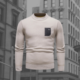 Solène | Pull pour Homme à Col Montant et Poche Poitrine Contrastée