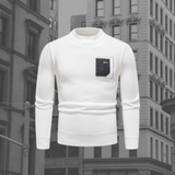 Solène | Pull pour Homme à Col Montant et Poche Poitrine Contrastée