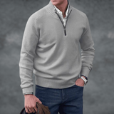 Valérie | Pull masculin à col montant avec fermeture zip