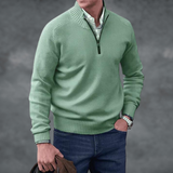 Valérie | Pull masculin à col montant avec fermeture zip