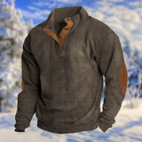 Blandine | Pull pour homme avec patte de boutonnage et patches aux coudes