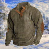Blandine | Pull pour homme avec patte de boutonnage et patches aux coudes