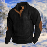 Blandine | Pull pour homme avec patte de boutonnage et patches aux coudes