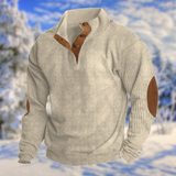 Blandine | Pull pour homme avec patte de boutonnage et patches aux coudes
