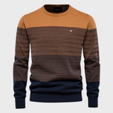 Armand | Pull homme à rayures dégradées, col rond et coupe régulière