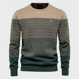 Armand | Pull homme à rayures dégradées, col rond et coupe régulière