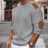 Fabien | Pull homme à col rond avec patches contrastants