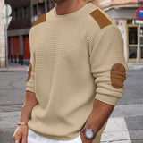 Fabien | Pull homme à col rond avec patches contrastants