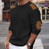Fabien | Pull homme à col rond avec patches contrastants