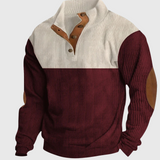 Laurent | Pull pour Homme à Col Montant et Patches aux Coudes
