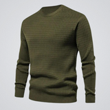 Gaspard | Pull Homme en Waffle à Col Rond et Coupe Régulière