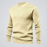 Gaspard | Pull Homme en Waffle à Col Rond et Coupe Régulière