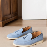Camille | Mocassins beiges à franges en suédine élégante