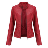 Mélanie | Veste de moto femme sans col à coupe ajustée