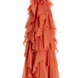 Mirelya | Robe Maxi Volantée à Fleur Élégante