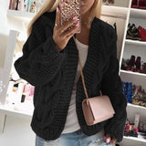 Léonie | Cardigan oversize femme en tricot épais à manches longues