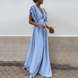 Clémence | Robe maxi élégante à volants fluides