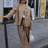 Mireyne | Veste oversize en laine à boutonnière asymétrique et poches spacieuses