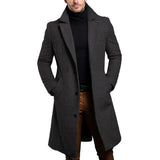 Olivier | Manteau long ajusté pour homme à col cranté