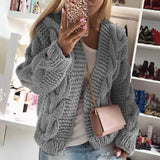 Léonie | Cardigan oversize femme en tricot épais à manches longues