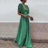 Clémence | Robe maxi élégante à volants fluides