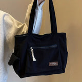 Colette | Grand sac bandoulière en velours côtelé spacieux avec poches