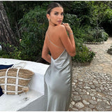Églantine | Robe maxi élégante sans manches à dos décolleté